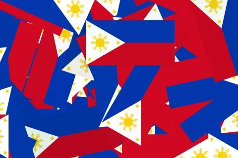 Philippines flag designs scattered background Illustrazione stock