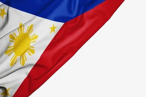 Philippines flag of fabric with copyspace for your text on white background. Stock Illustration