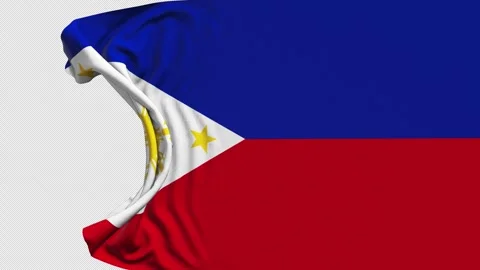 Philippines Flag Fabric Wave Transition with Alpha Channel Stock Footage 326355912