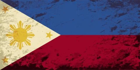 Philippines flag. Grunge background. Vector illustration Stock Illustration
