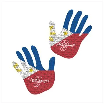 Philippines flag hand vector Stock-Illustration