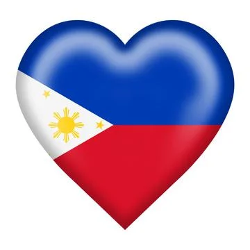 Philippines flag heart button with clipping path Stock Illustration
