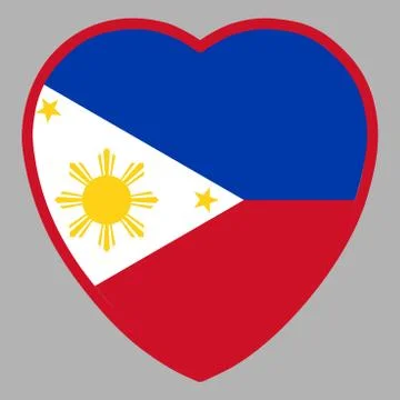 Philippines Flag In Heart Shape Vector illustration eps 10 Stock Illustration