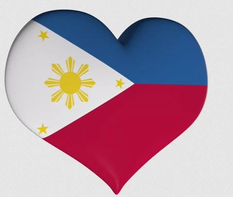 Philippines Flag Heart Turning Vídeos de archivo 143640200