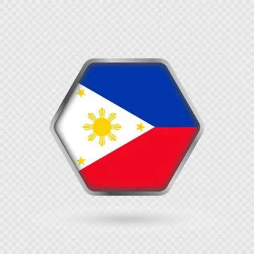 Philippines flag in a hexagon frame. Stock Illustration