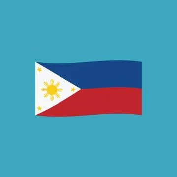 Philippines flag icon in flat design Stock Illustration