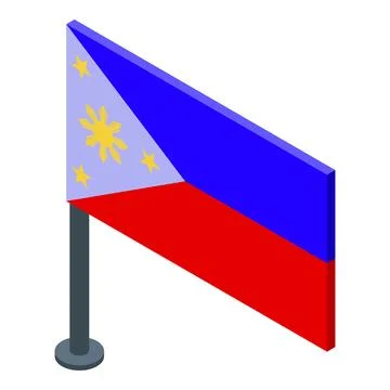 Philippines flag icon isometric vector. Travel landmark Ilustración de archivo
