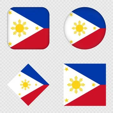 Philippines Flag Icons Pack. Vector illustration. Stock Illustration