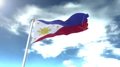 Philippines Flag Loop 4K Stock Footage 343601859