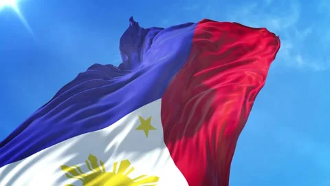 Philippines Flag Low Angle View Stock Footage 295695101