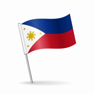 Philippines flag map pointer layout. Vector illustration. 库存插图