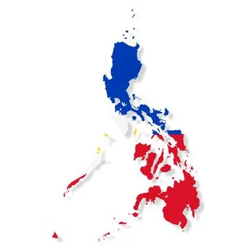 Philippines flag map on white with clipping path Stock Illustration
