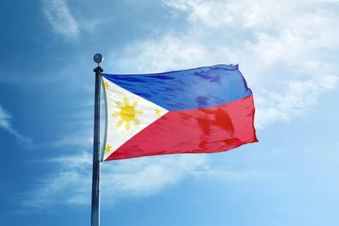 Philippines flag on the mast Stock Photos