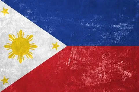 Philippines - Flag on Old Grunge Texture Background Stock Illustration