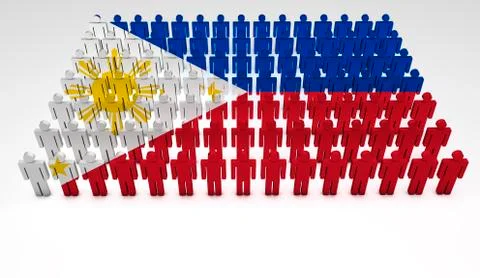 Philippines flag parade Illustrazione stock