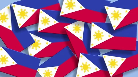 Philippines flag pattern background with many flags overlapping each other Stock Footage 325605770