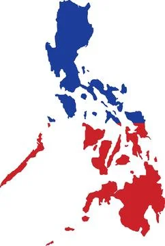 Philippines Flag in Philippines Map, Philippines Map with Flag, Country Map.. Stock Illustration