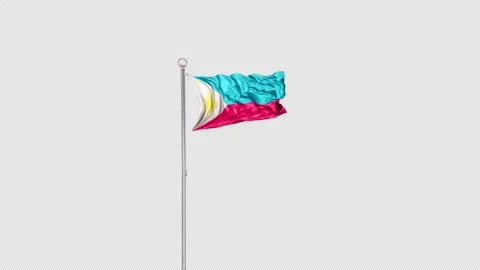 Philippines   Flag Pole  Animation Include Alpha 3D Rendering Video stock 312090693