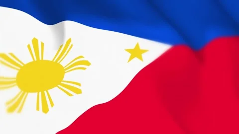 Philippines Flag Seamless Loop 4k 60fps on Sky Background Stock Footage 340343768