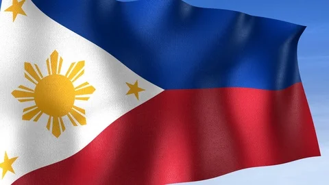 Philippines Flag - Set of 3 Angles with Masks [3WaveSeries] Stock Footage 102556850