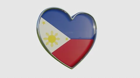 Philippines Flag in the Shape of 3D Heart. Stock Footage 142685091