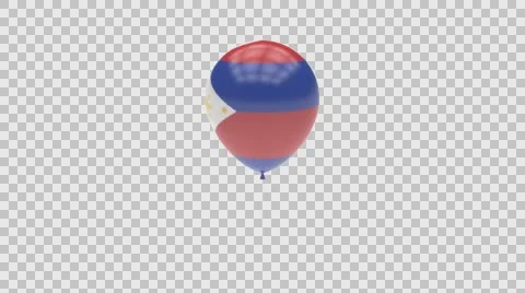 Philippines flag textured balloon rotating Alpha Stock-Footage 61529416