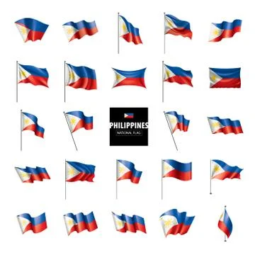 Philippines flag, vector illustration on a white background Stock Illustration