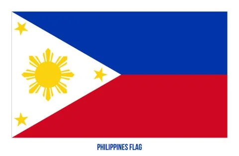 Philippines Flag Vector Illustration on White Background. Stock Illustration