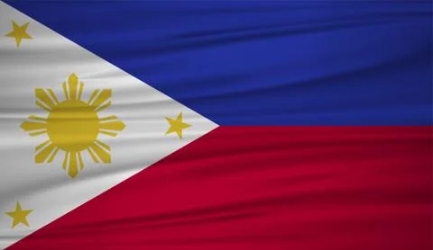 Philippines flag vector. Vector flag of Philippines blowig in the wind. EPS 1 Stock Illustration