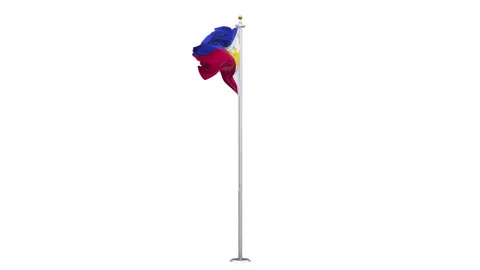 Philippines flag waving 360-degree rotation looping. Stock Footage 339671174