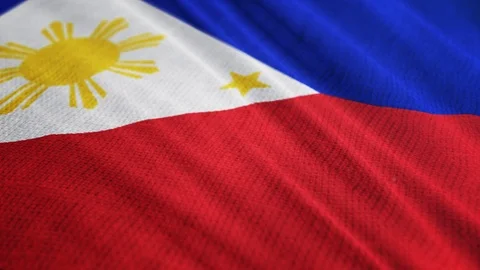 Philippines flag is waving 3D animation. Symbol of Philippine national Stock Footage 100988941