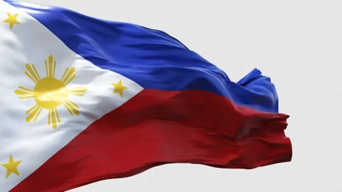 Philippines Flag Waving on Alpha Stock Footage 311988473