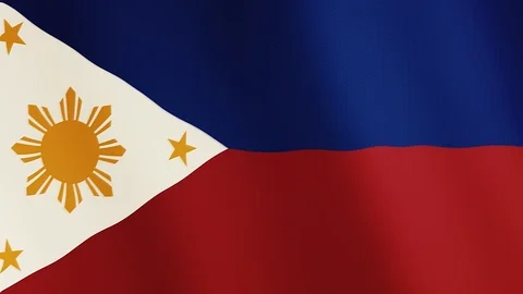 Philippines flag waving animation. Full Screen. Symbol of the country. Stock Footage 89566067