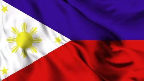Philippines flag, waving animation video Stock Footage 254386309