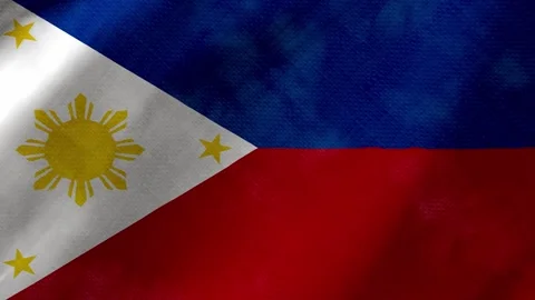 Philippines flag waving background with real fabric texture Stockbeeldmateriaal 291917773