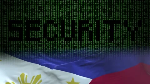 Philippines flag - Waving flag on matrix binary code background Stock Footage 321422490