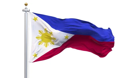 Philippines flag waving looping with transparent background. Stock Footage 339671467