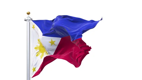 Philippines flag waving looping with transparent background. Stock Footage 339671592
