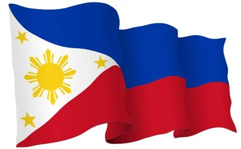 Philippines Flag Waving Vector Illustration Stock Illustration