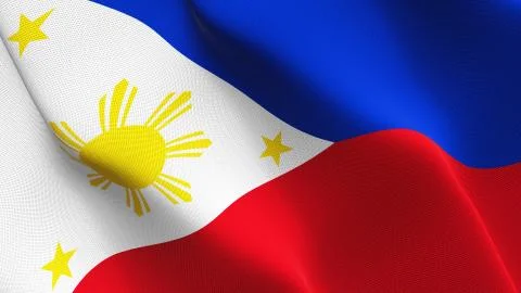 Philippines flag waving on wind. Stock Illustration