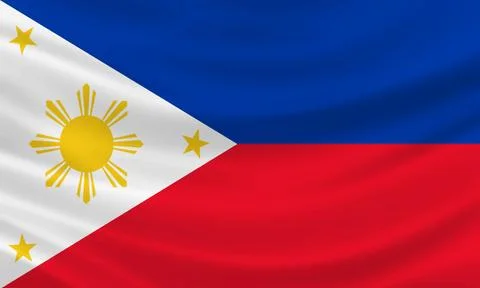 Philippines flag waving in the wind Ilustração Stock