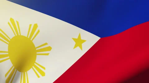 Philippines flag waving in the wind. Looping sun rises style.  Animation loop Stock Footage 48973496