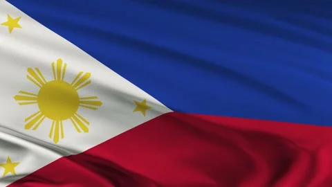Philippines flag waving on wind seamles loop 3d animation. 4k resolution. Stock Footage 148379518