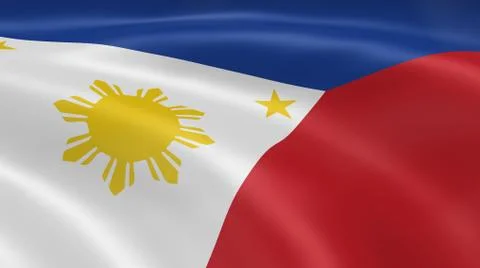 Philippines flag in the wind Stock Photos