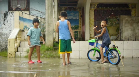 Philippines Flooding Stock Footage 33549373
