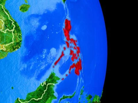 Philippines on globe from space Stock Illustration