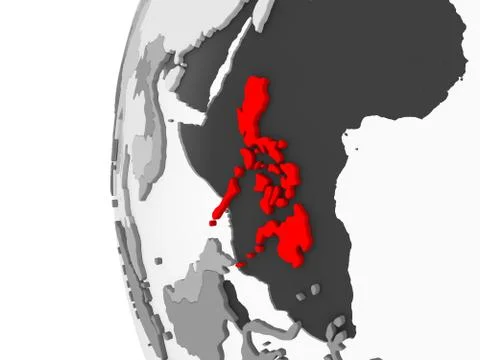 Philippines on grey globe Illustrazione stock