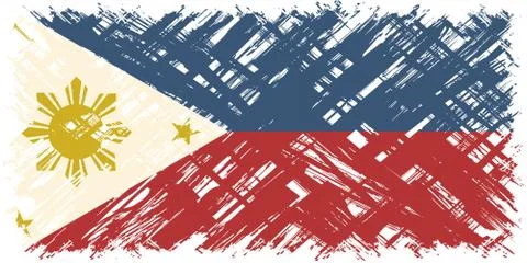 Philippines grunge flag. Vector illustration Stock Illustration