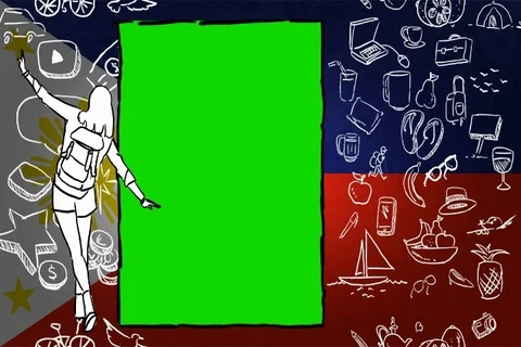 Philippines - Hand-drawn - Flag Loop - Illustration - SD Video stock 90596504