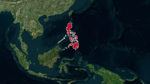 Philippines Highlighted on Global Map Geopolitical Animation 4K Stock-Footage 330383418